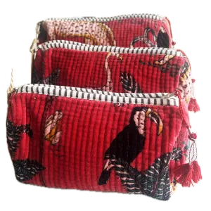 Red Velvet Cosmetic Bag Set