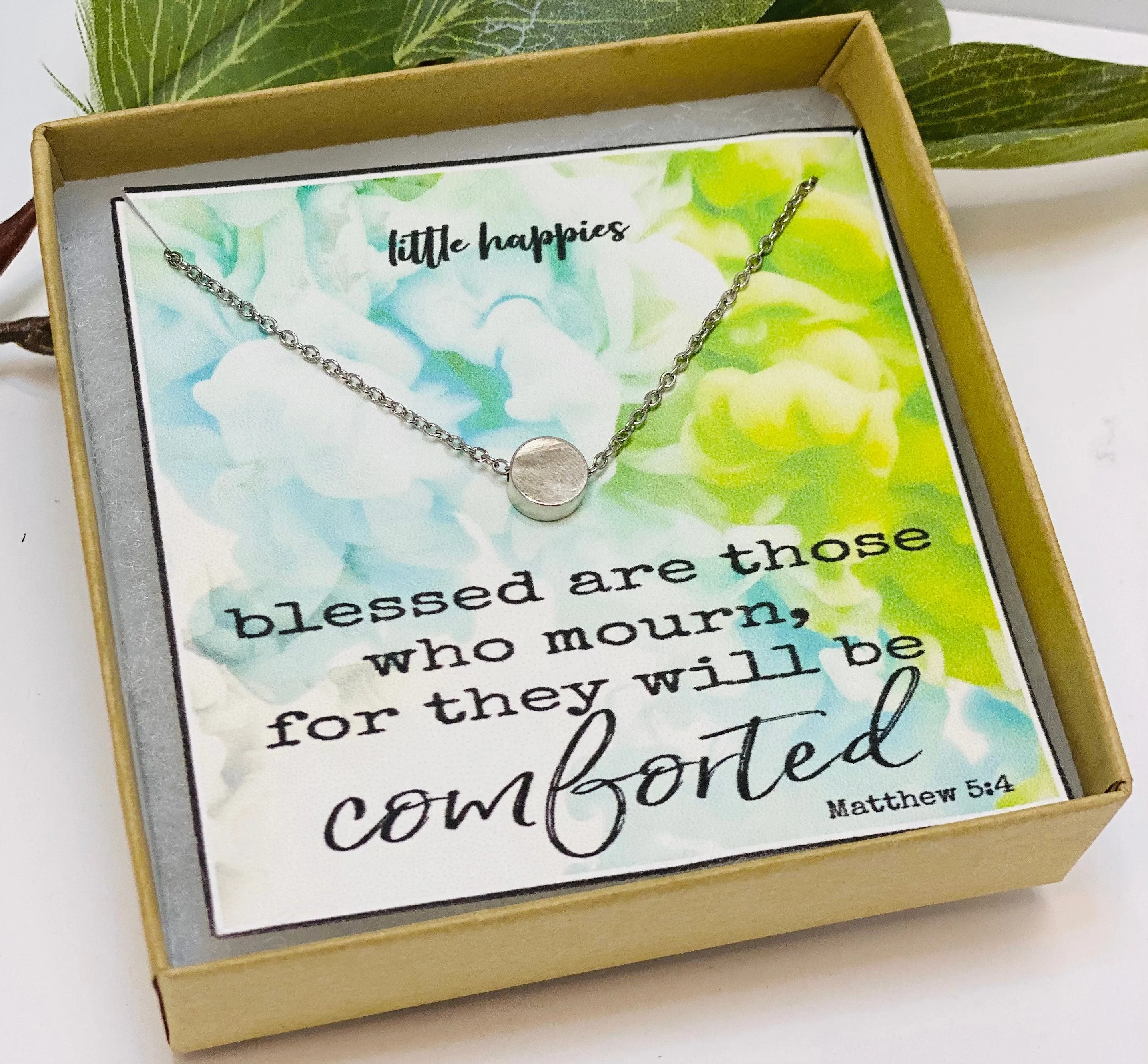 Religious Jewelry, Bible Verse Necklace, Uplifting Gifts for Women, Sympathy Gift, Bereavement Gift, Faith Necklace, Disc Necklace, Quote
