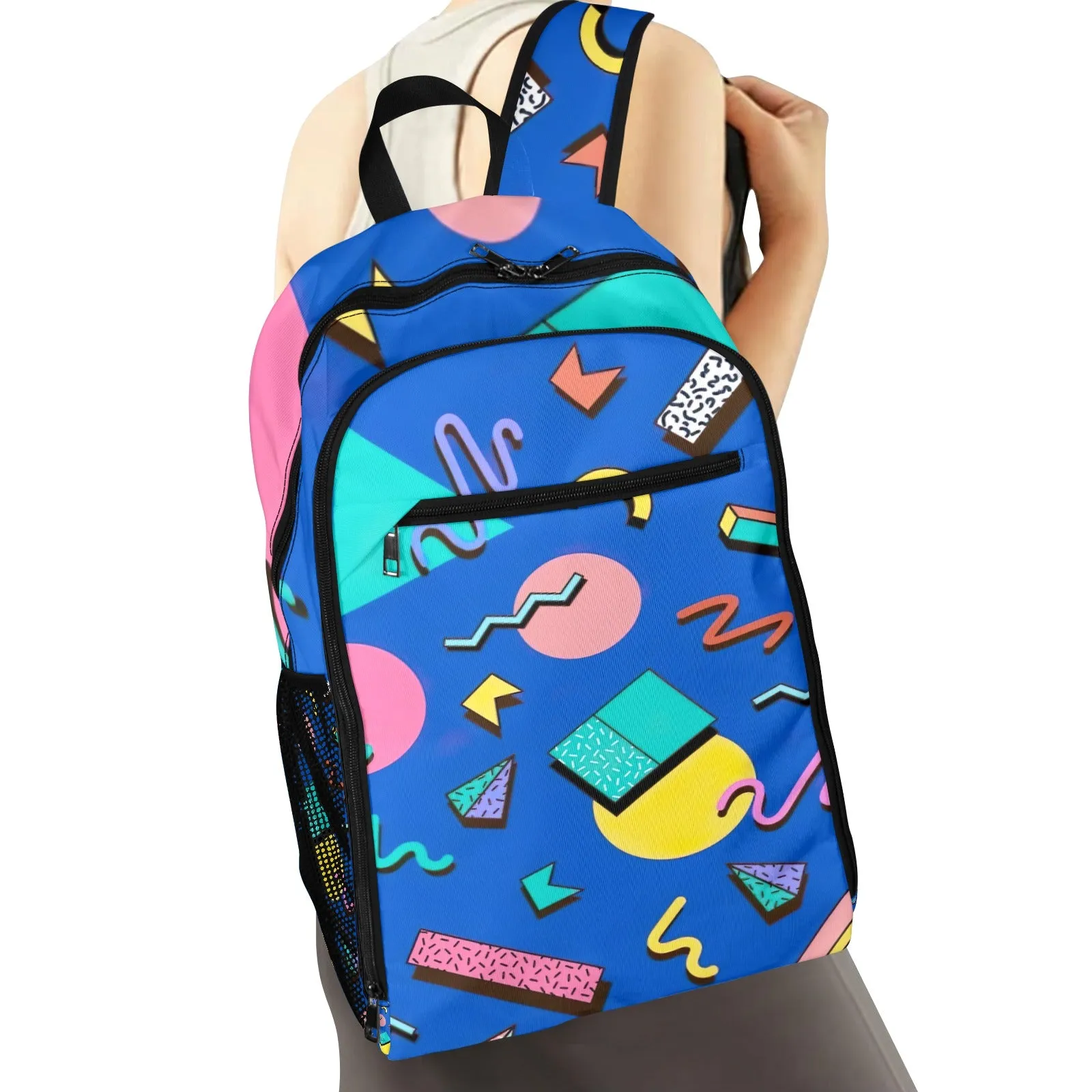 Retro Wave Blues All Over Print Leisure Sports Backpack