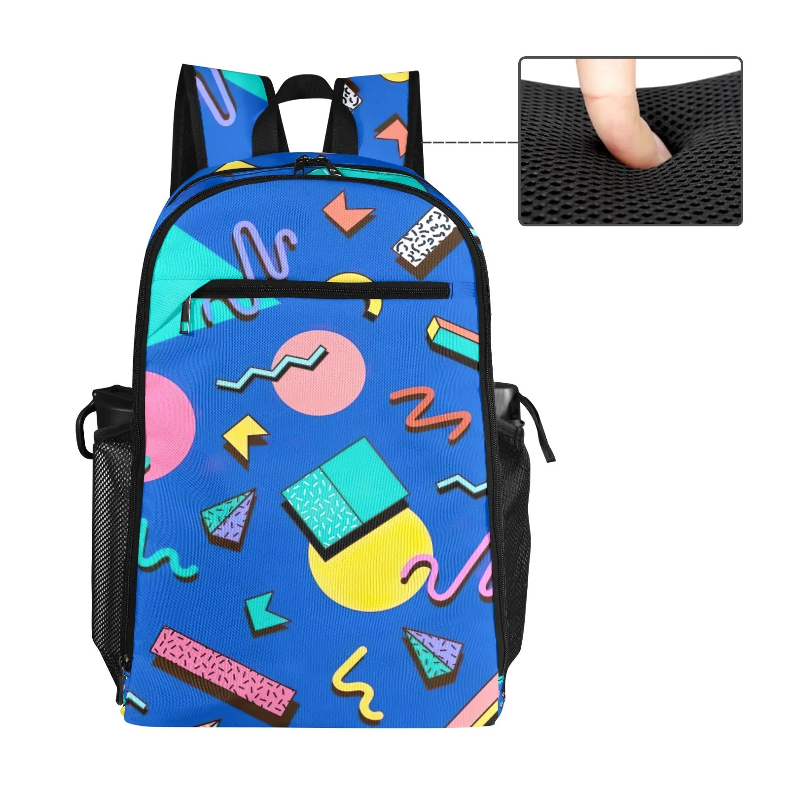 Retro Wave Blues All Over Print Leisure Sports Backpack