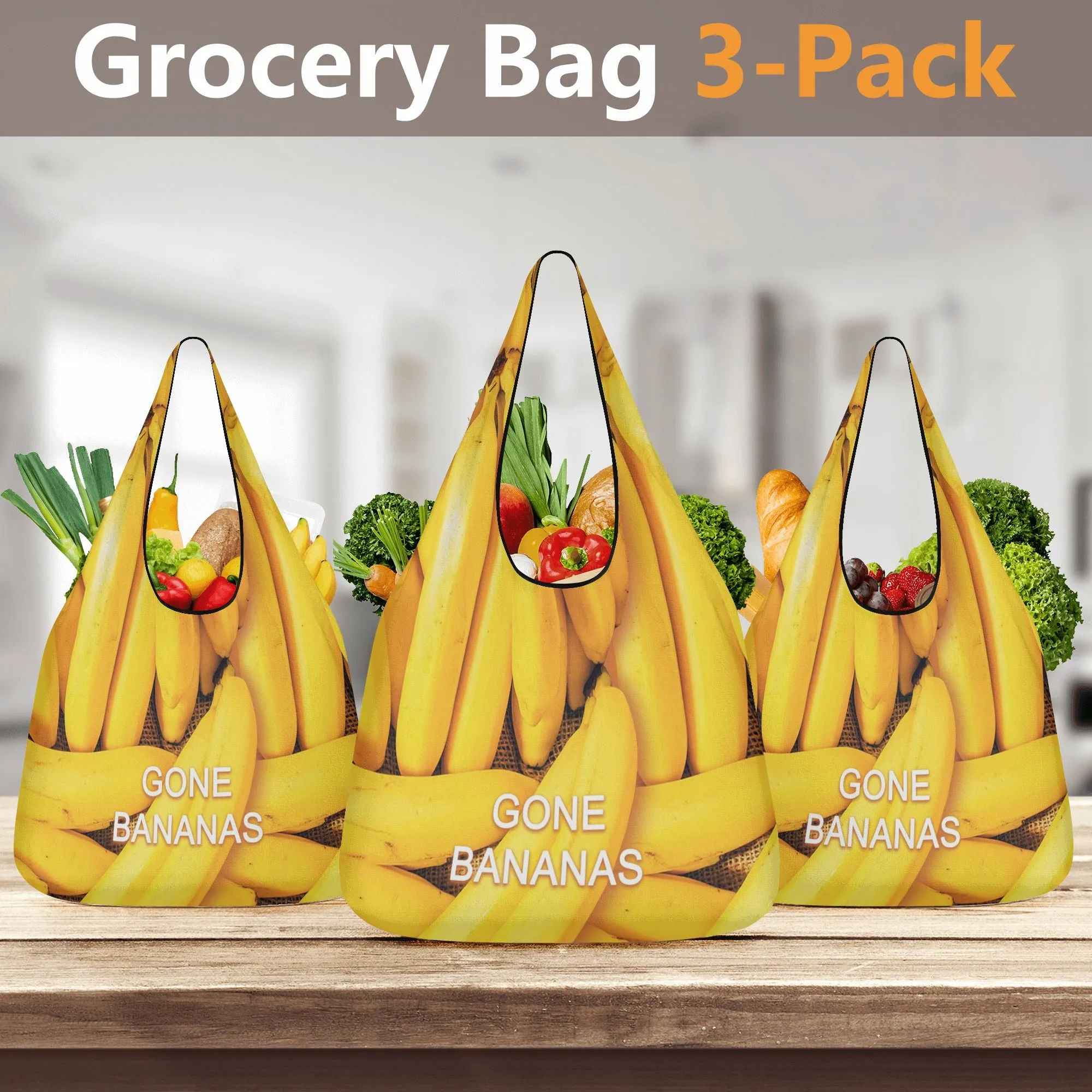 Reusable Produce Sacks 3 Pack: Bananas