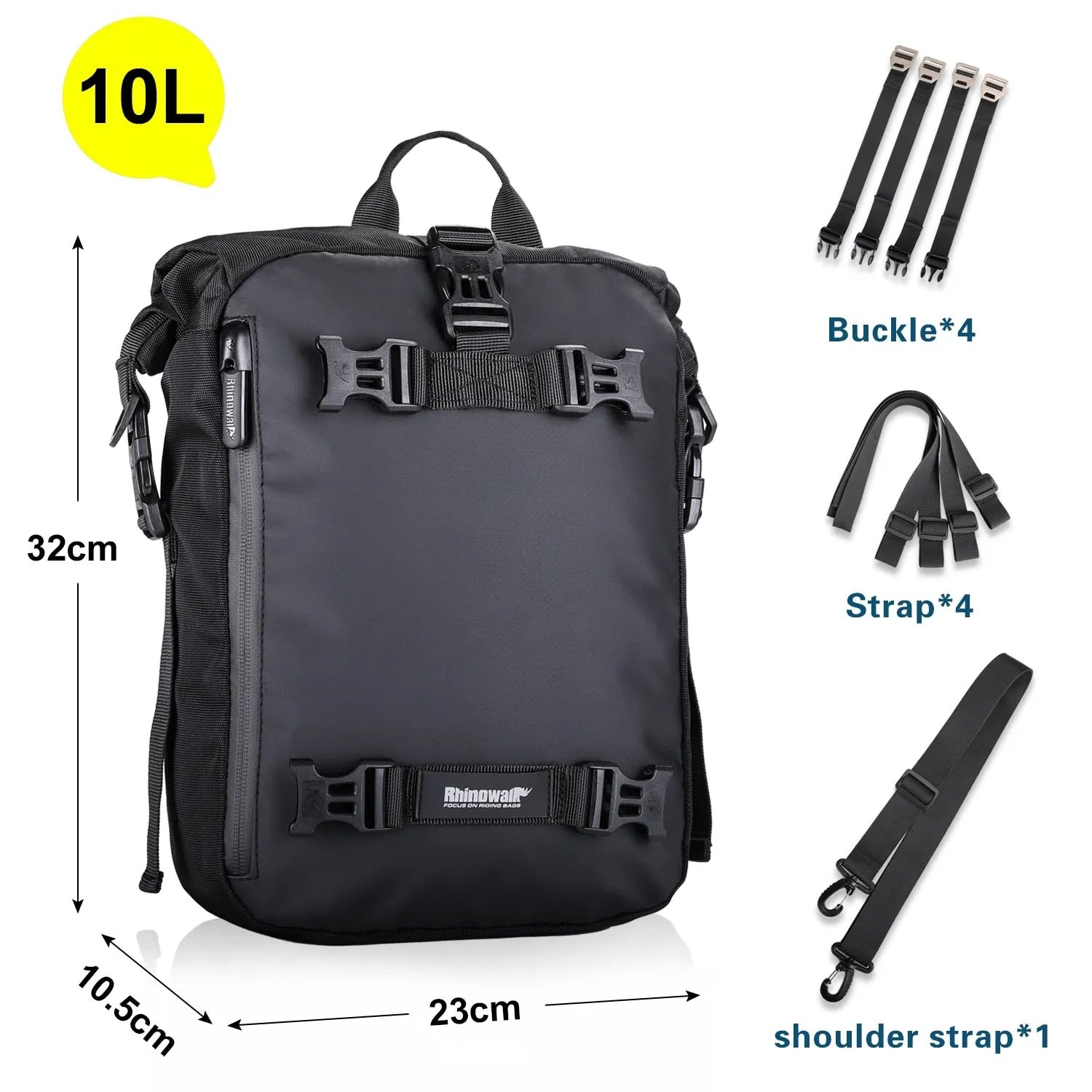 Rhinowalk Motorcycle Rear Bag 30L 20L 10L Motor Side Tail Bag Waterproof Inner Bag  Saddle Storage Bag Mocycle Case Luggage