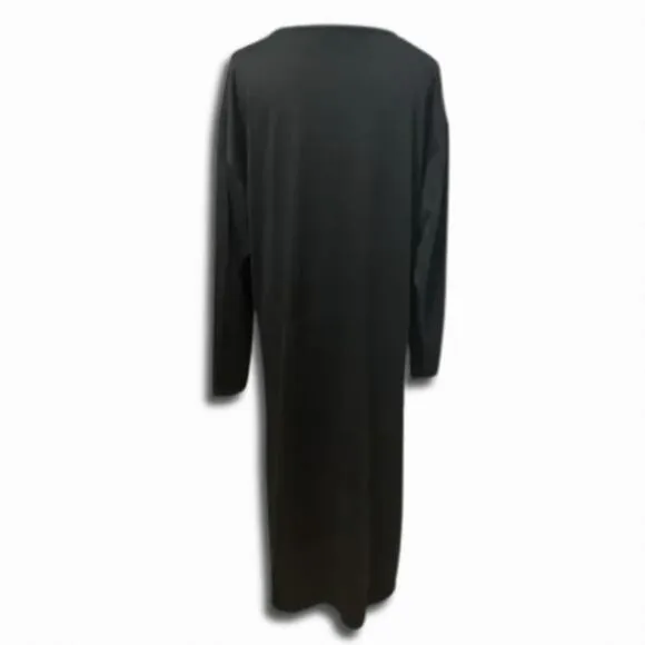 River Island Midi Shift Dress Twist Front Knot Long Sleeve Black Women's 16 NWOT