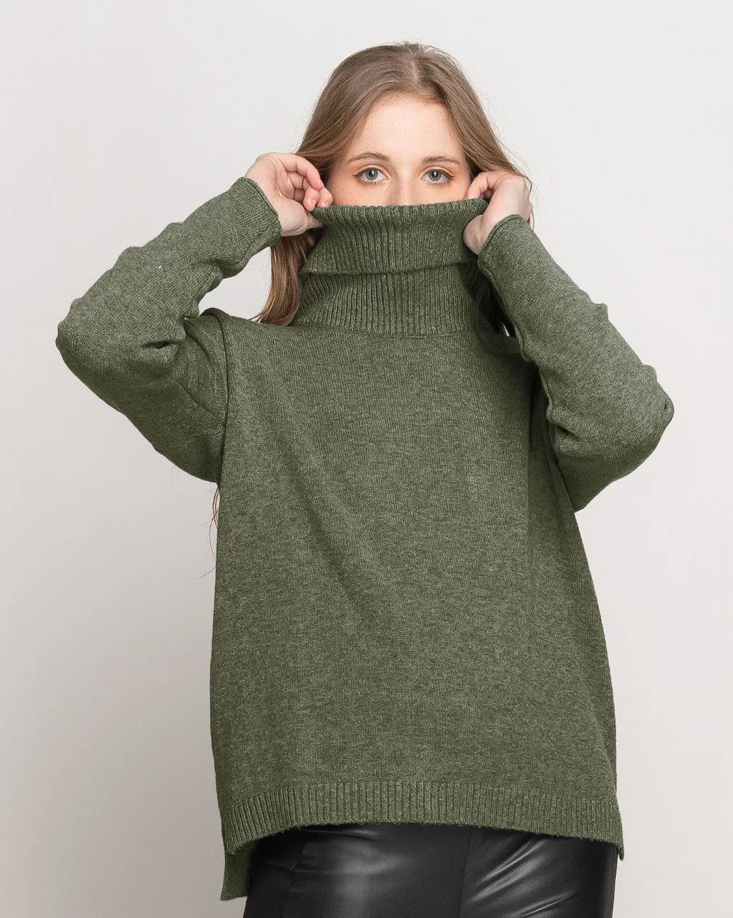 Rolled Turtleneck Sweater