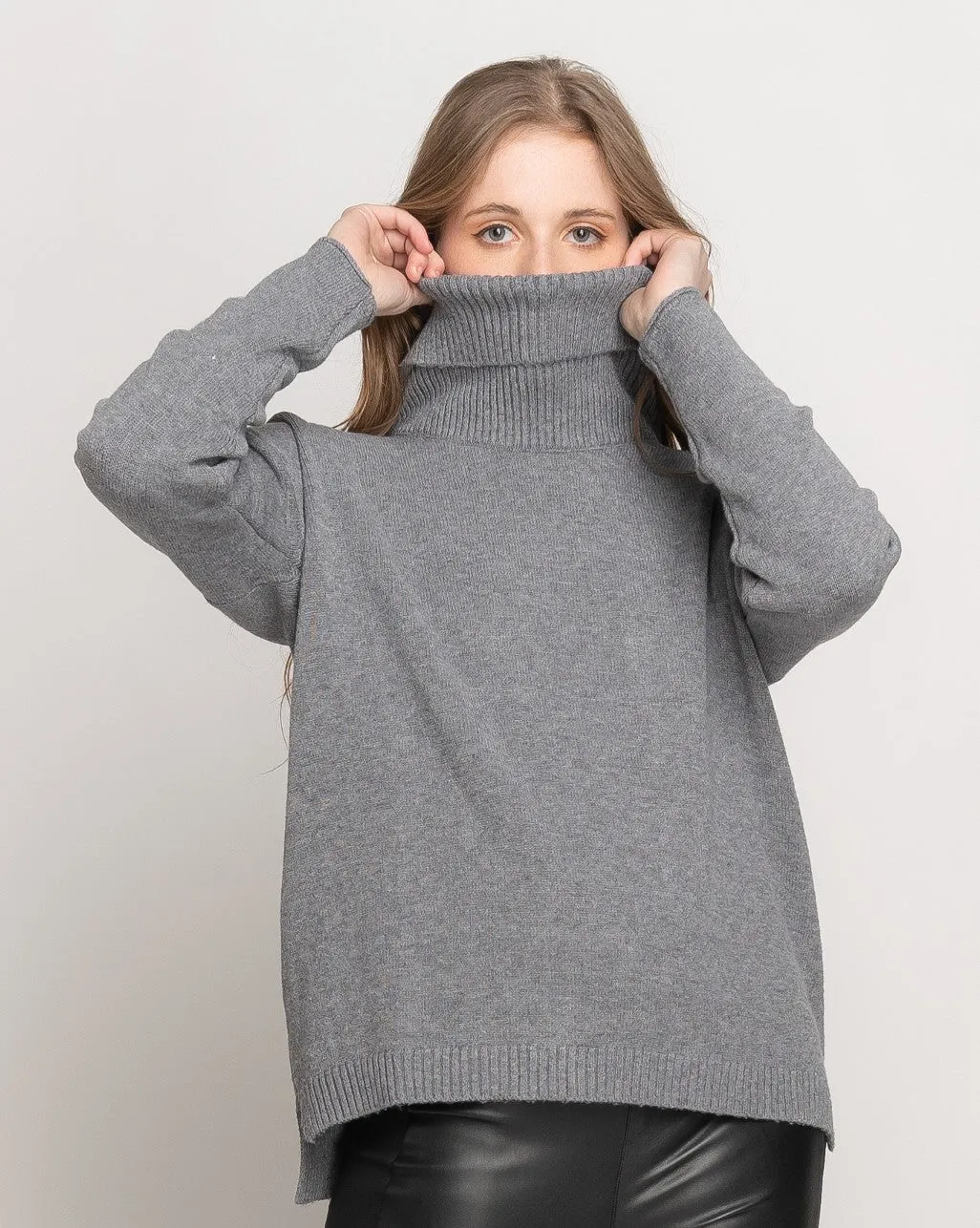 Rolled Turtleneck Sweater