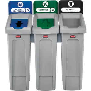 Rubbermaid Commercial Slim Jim Recycling Station