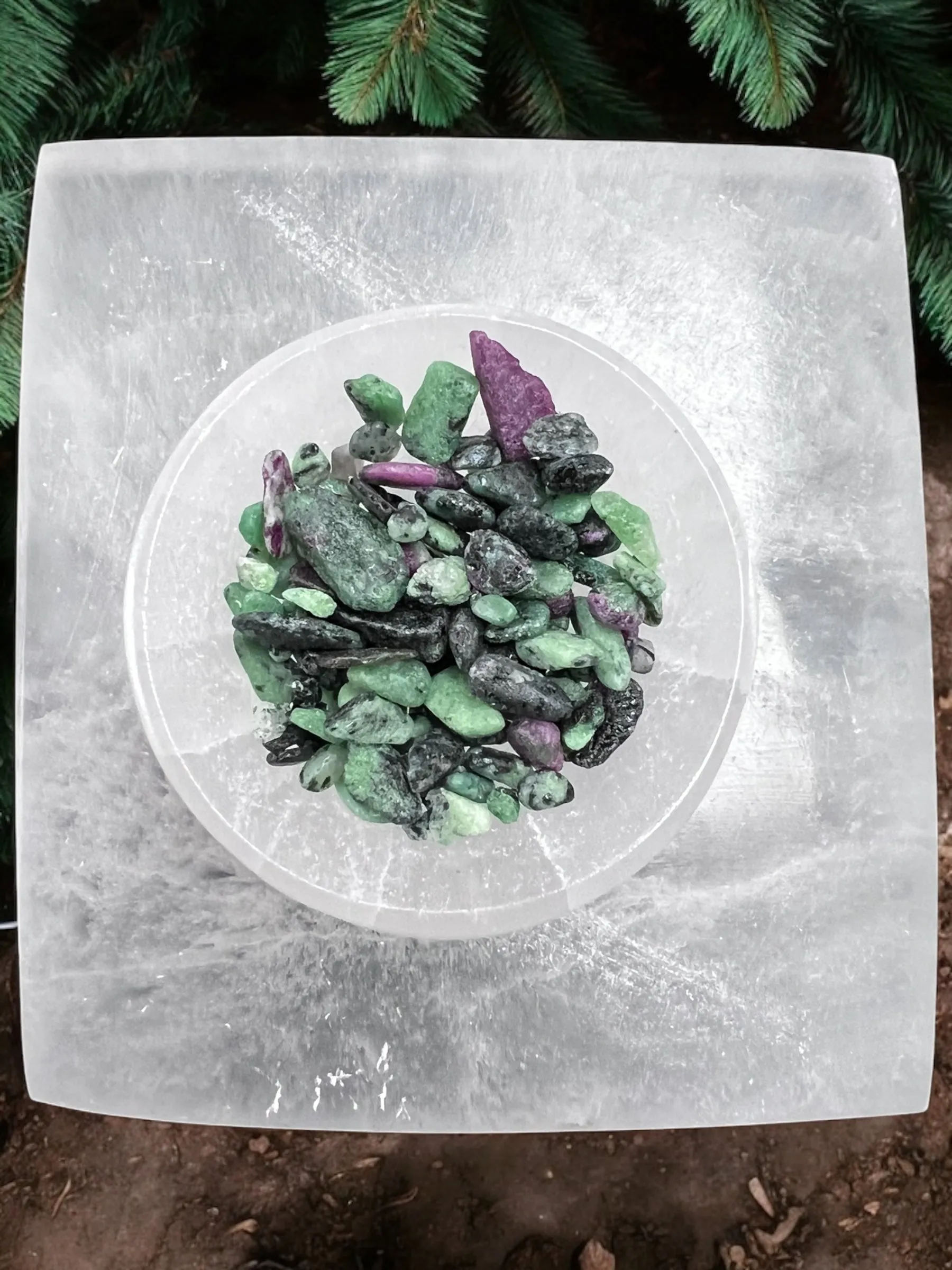 Ruby Zoisite Gemstone Chips