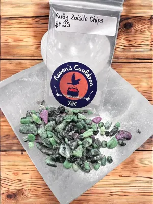 Ruby Zoisite Gemstone Chips