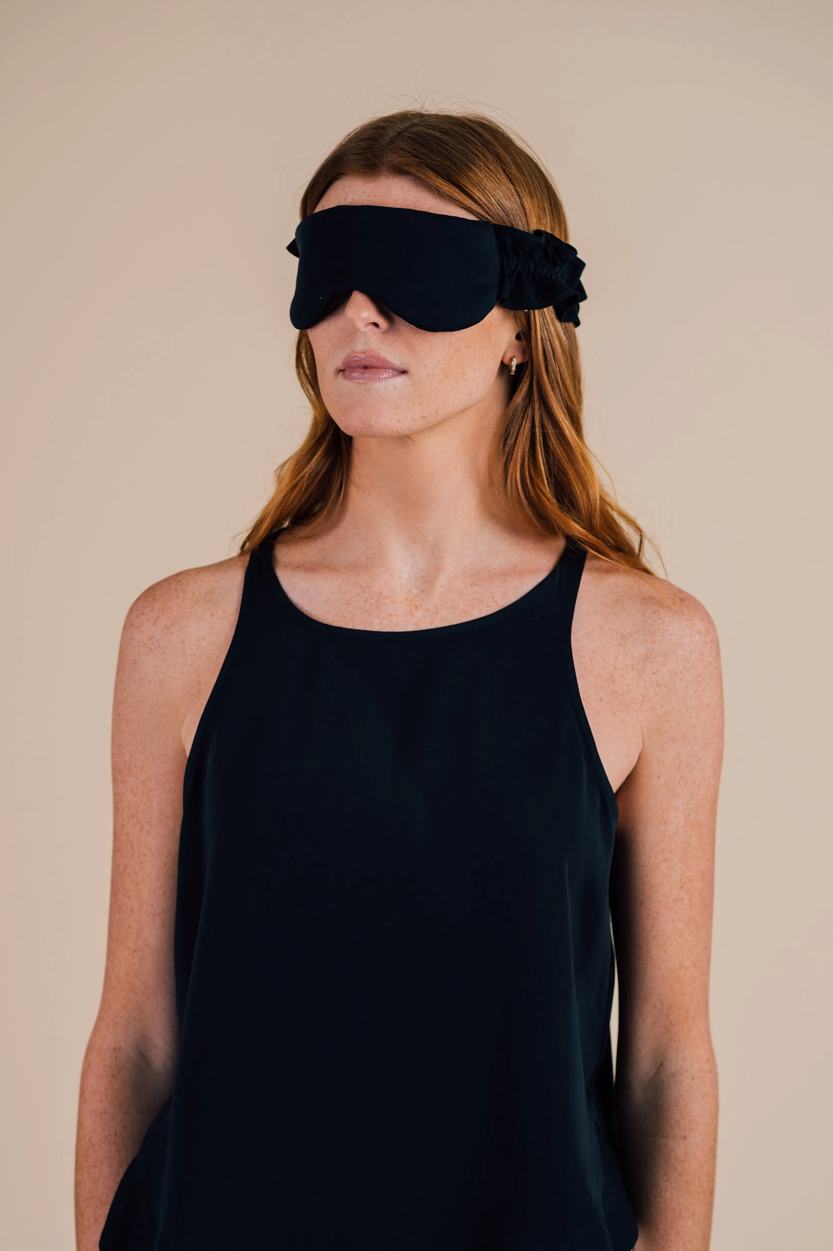 Ruffle Sleep Mask Set - Black Night