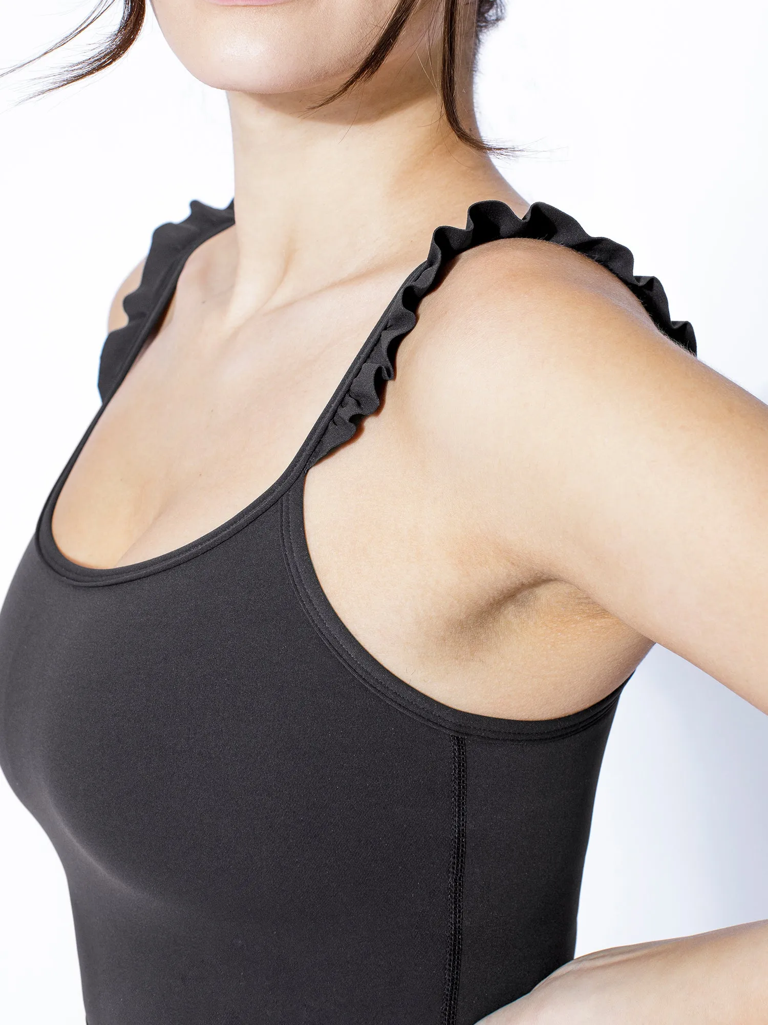 RUFFLED SIMPLICITY TANK, LIMESTONE