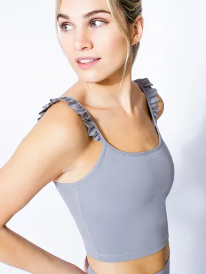 RUFFLED SIMPLICITY TANK, LUNAR GREY