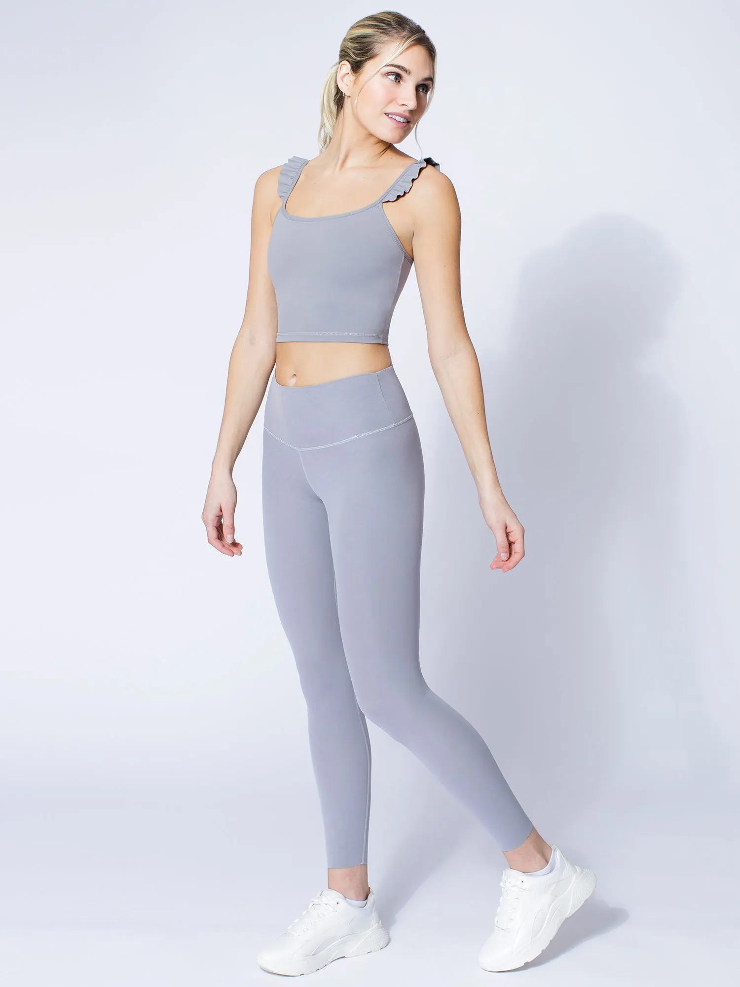RUFFLED SIMPLICITY TANK, LUNAR GREY