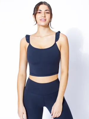 RUFFLED SIMPLICITY TANK, MIDNIGHT GREY