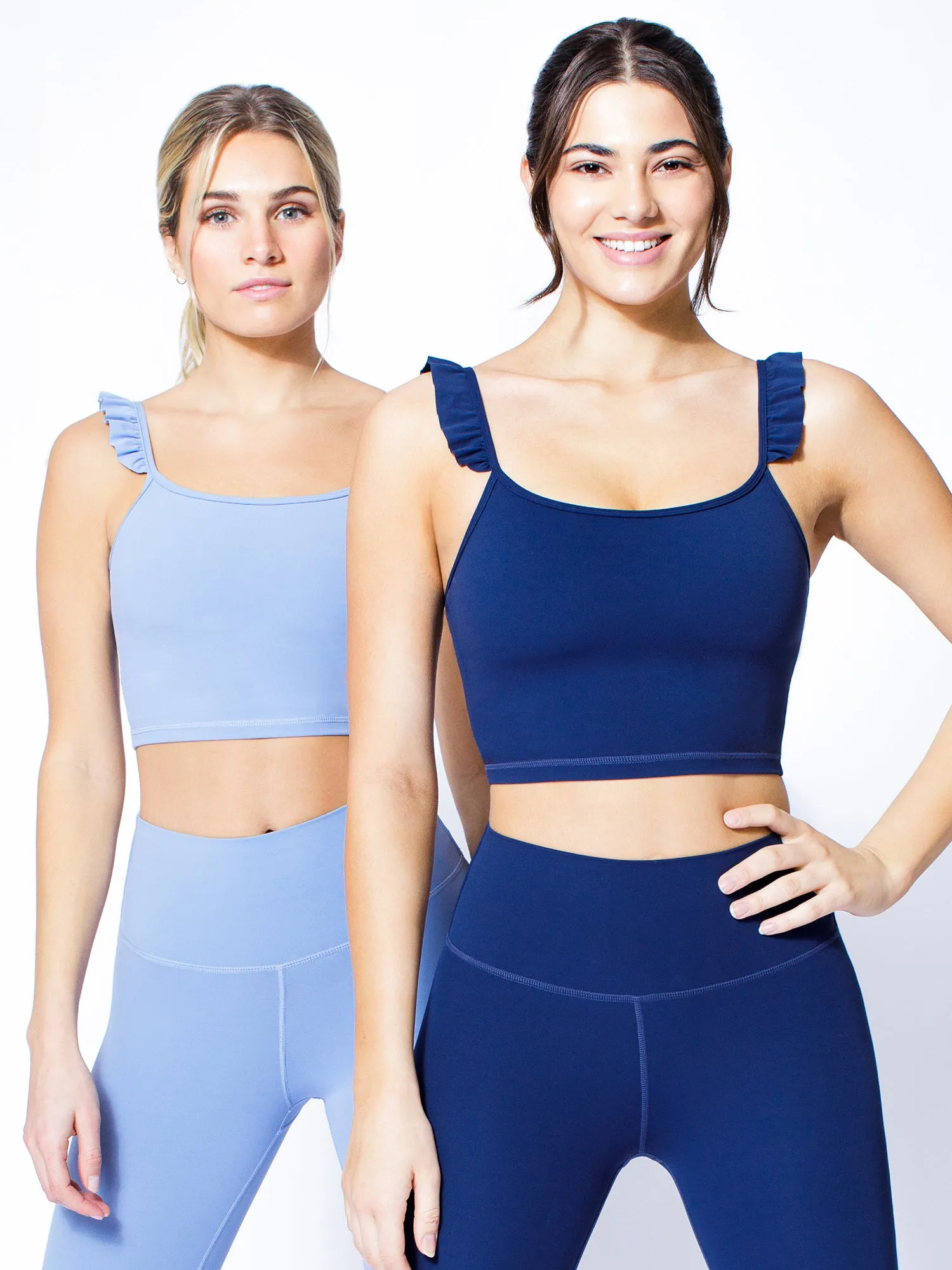 RUFFLED SIMPLICITY TANK, VIVID BLUE