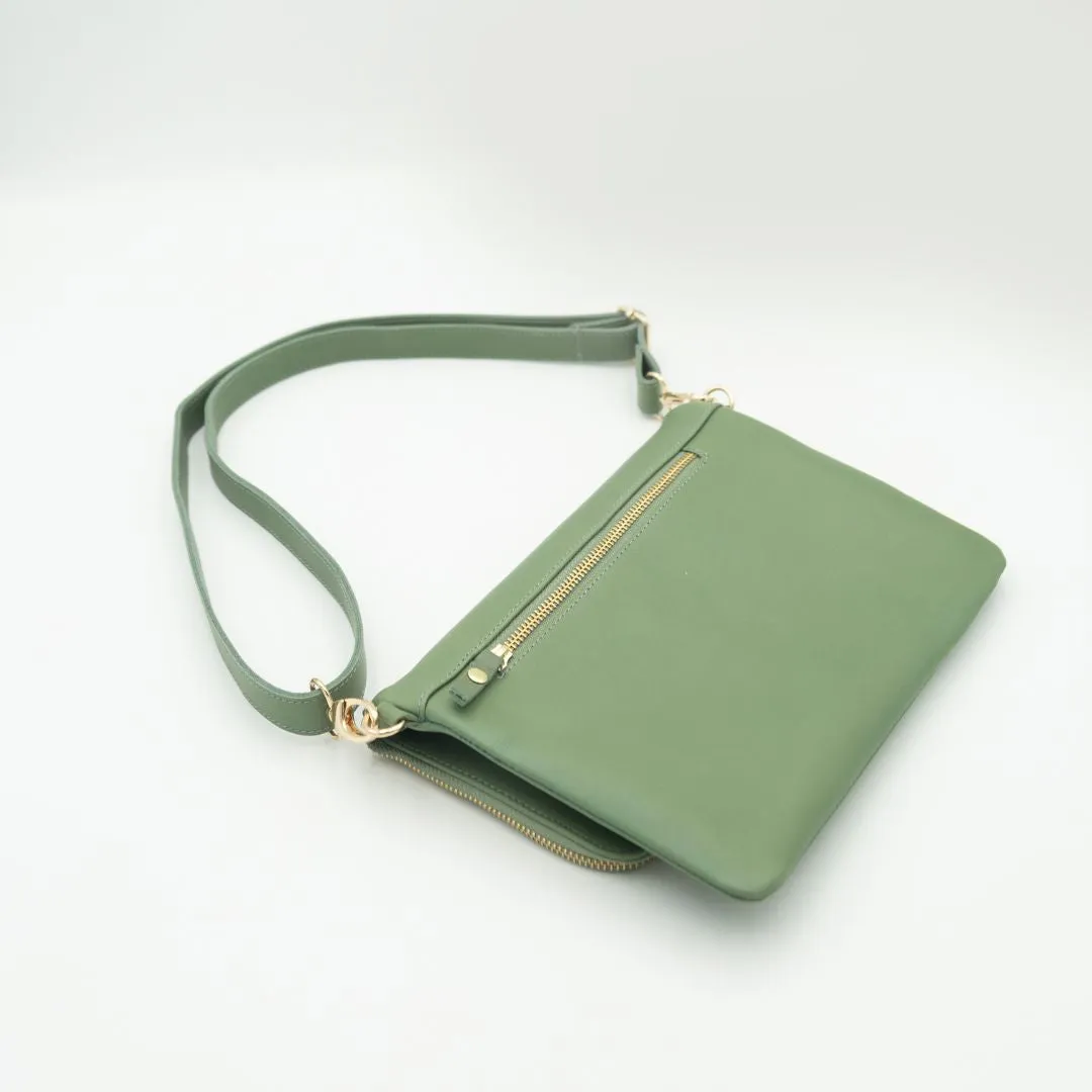 Sage Convertible Laptop Bag (w Gold Fittings)