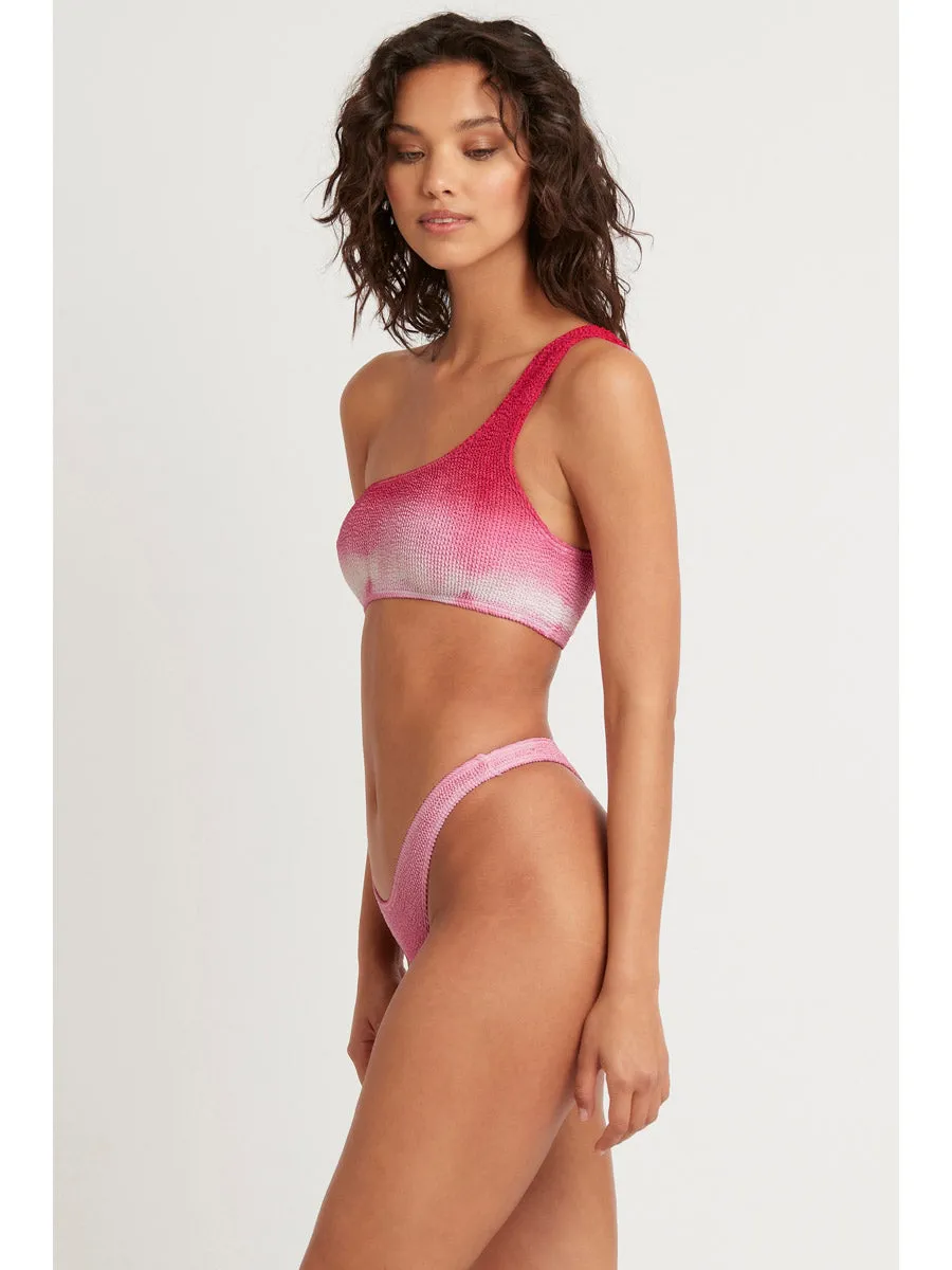 Samira One Shoulder Top in Hollywood Pink