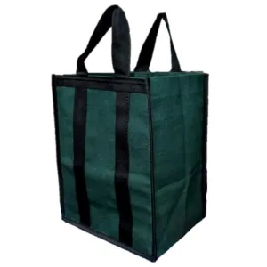 Saudeep India Canvas Grocery Shopping Bags with Reinforced Handles(12x9x14 inches, Green)