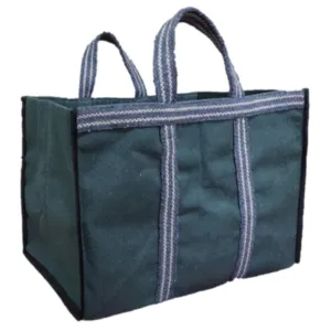 Saudeep India Canvas Grocery Shopping Bags with Reinforced Handles(17x12x12.5 Inches, Green)