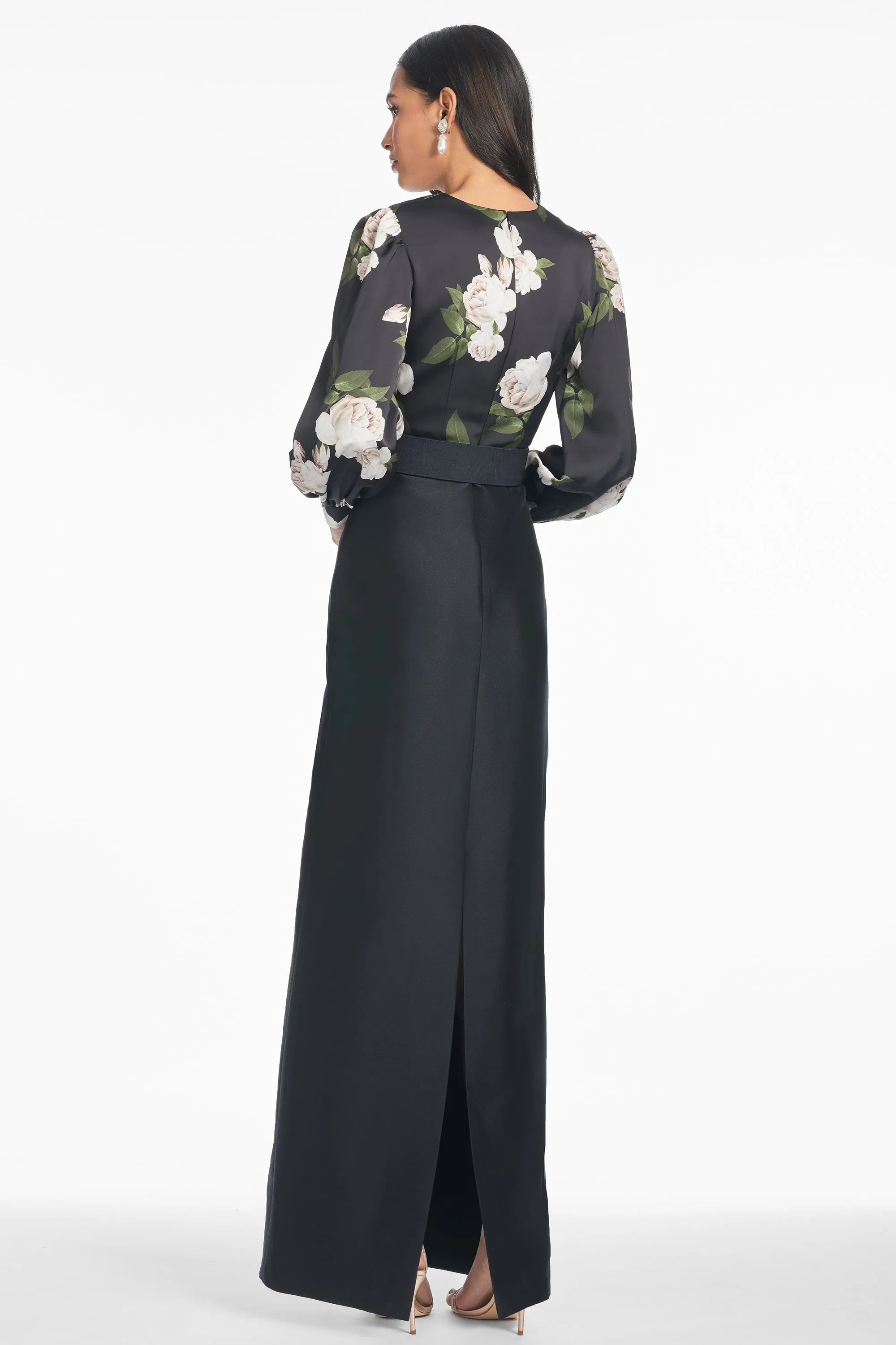 Schylor Gown - Obsidian Blooms/Black