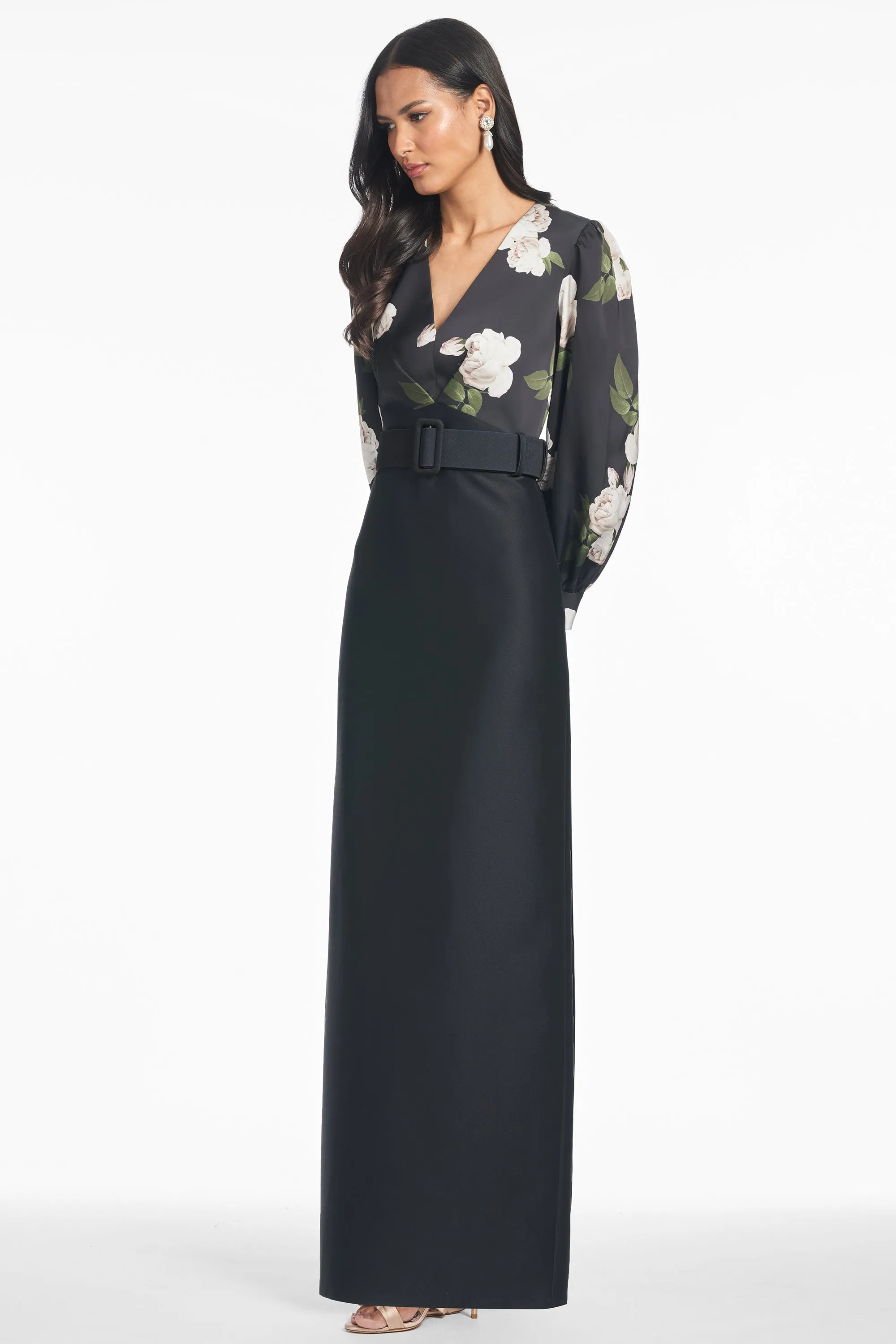 Schylor Gown - Obsidian Blooms/Black