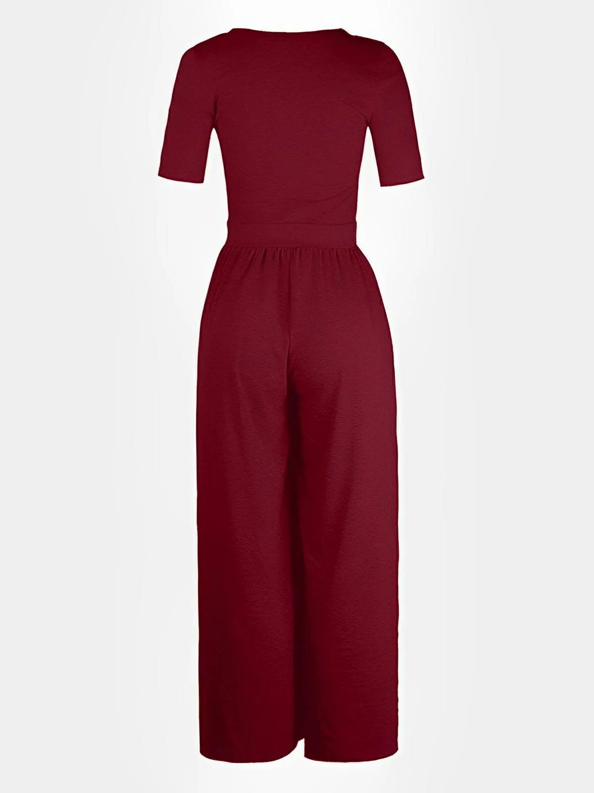 Scoop Neck Short Sleeve Jumpsuit