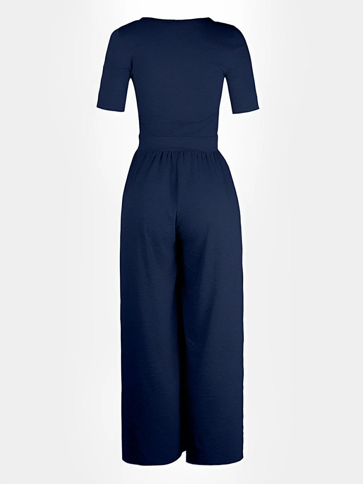 Scoop Neck Short Sleeve Jumpsuit