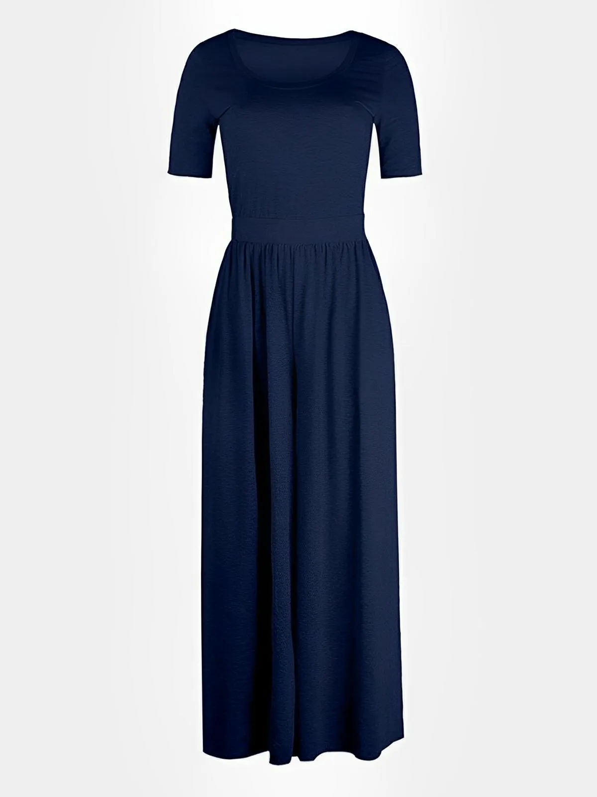 Scoop Neck Short Sleeve Jumpsuit