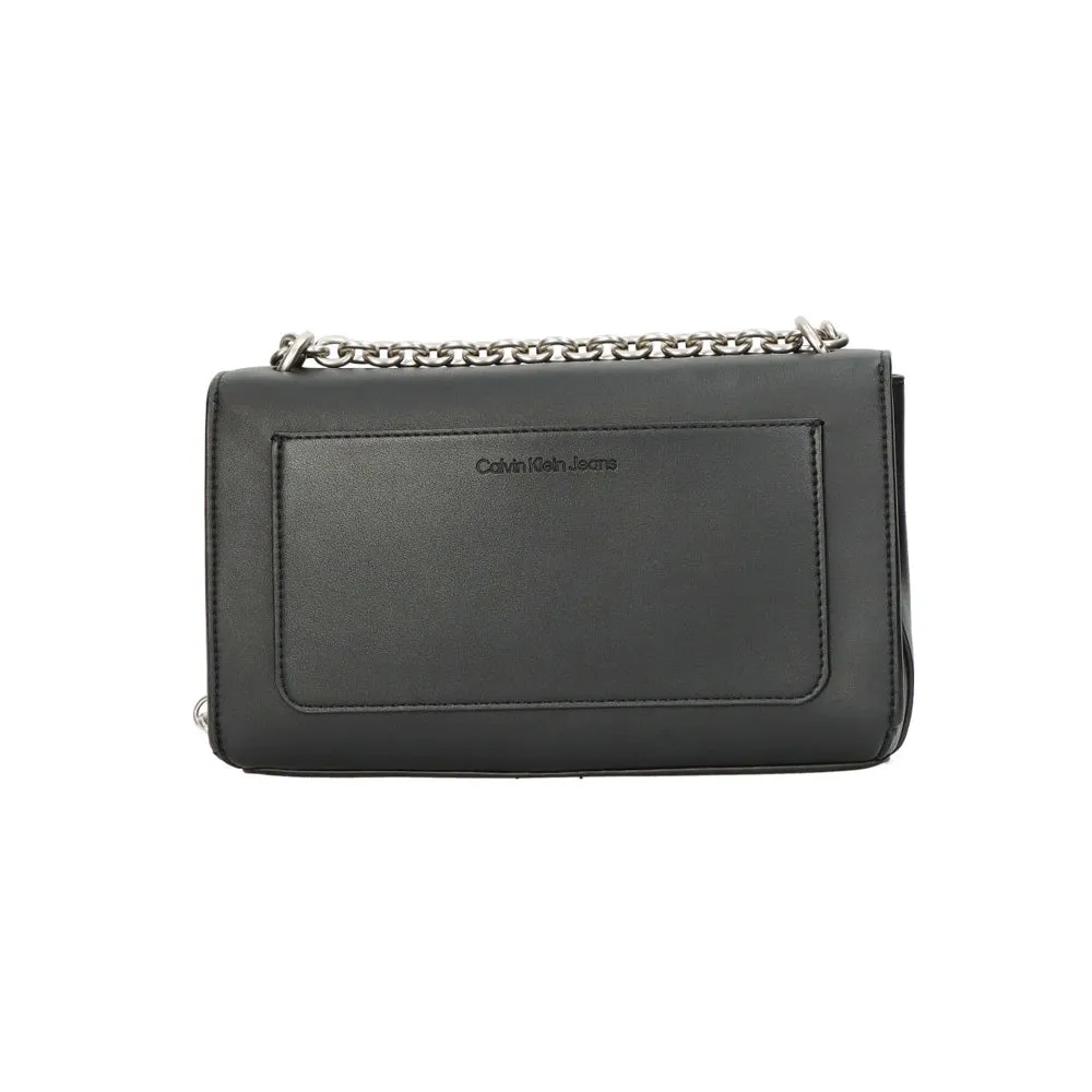 Sculpted Flap Shoulder Bag - Black Multi