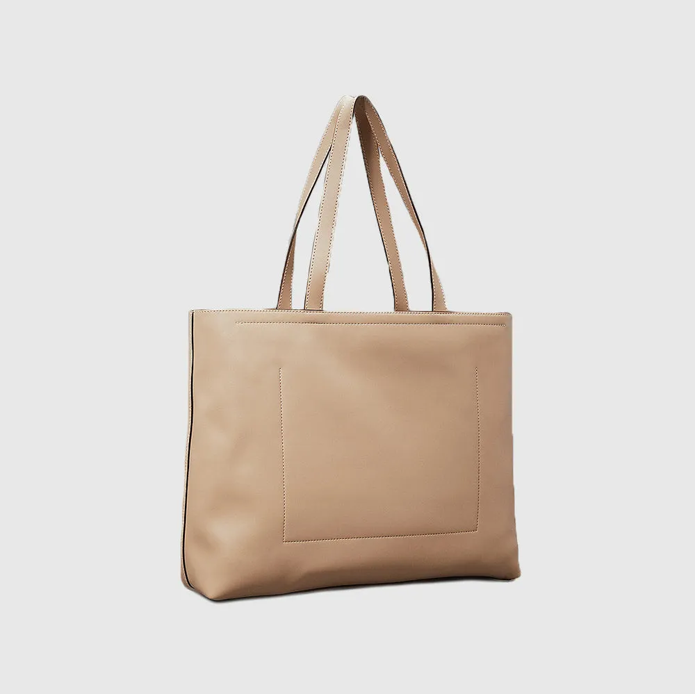 Sculpted Slim Tote Bag - Beige