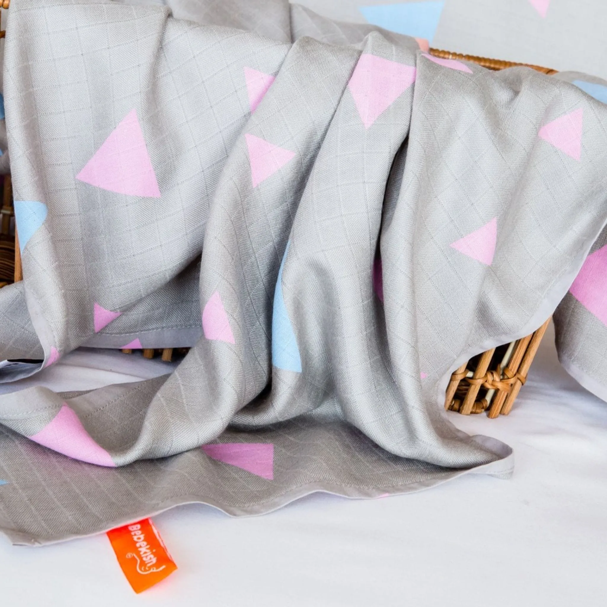 Sensory Blanket for Toddlers -  Grey Triangle