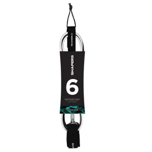 SHAPERS 6FT REGULAR SURF LEASH BLACK WHITE