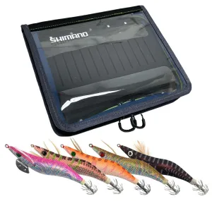 Shimano Egi Squid Jig Case with 5 Jigs