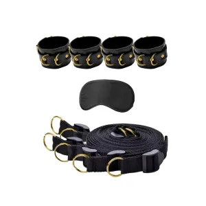 Shots Black Bondage Bed Bindings Restraint System