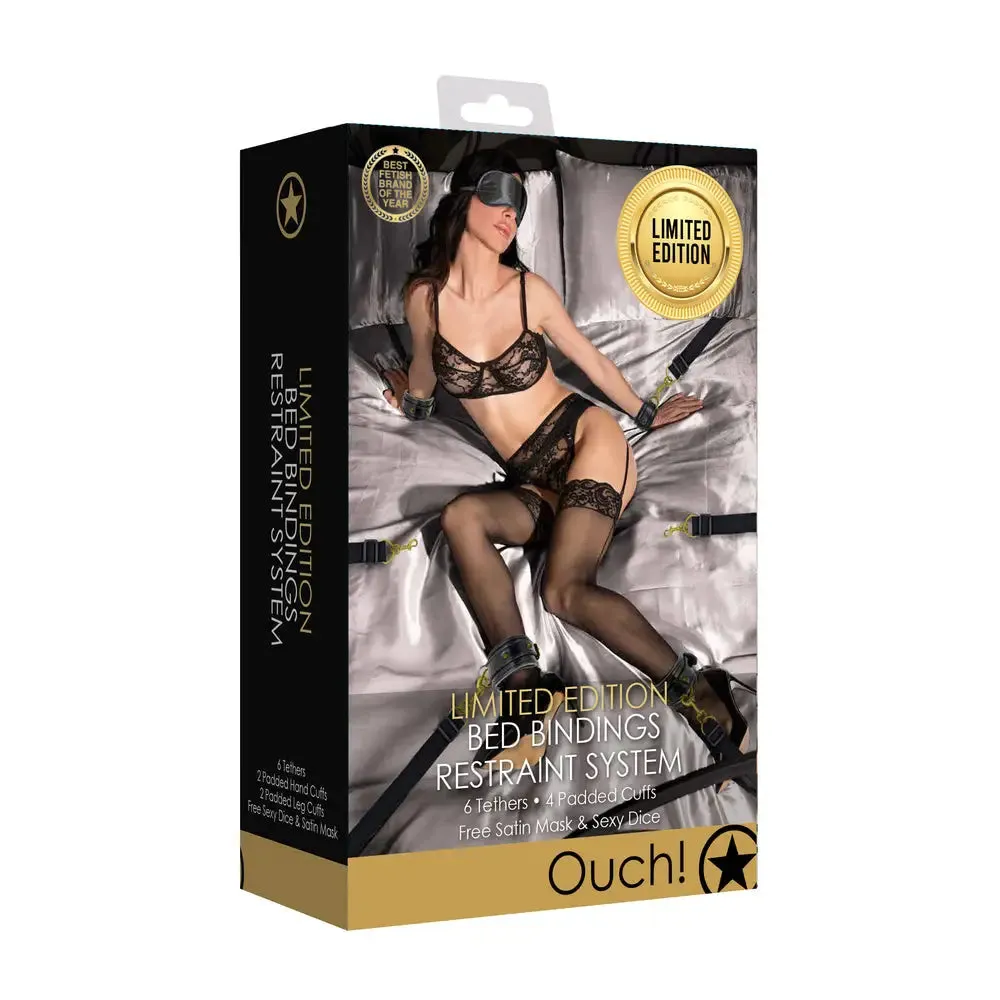 Shots Black Bondage Bed Bindings Restraint System