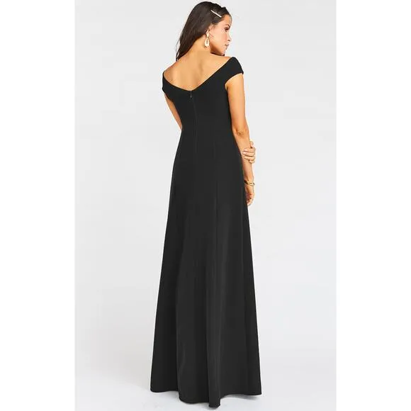 Show Me Your Mumu Zurich Knot Gown in Black Stretch Crepe M NWT
