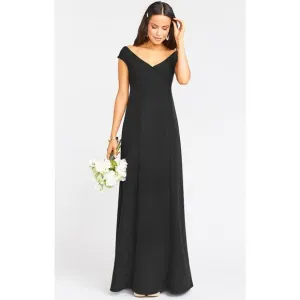 Show Me Your Mumu Zurich Knot Gown in Black Stretch Crepe M NWT