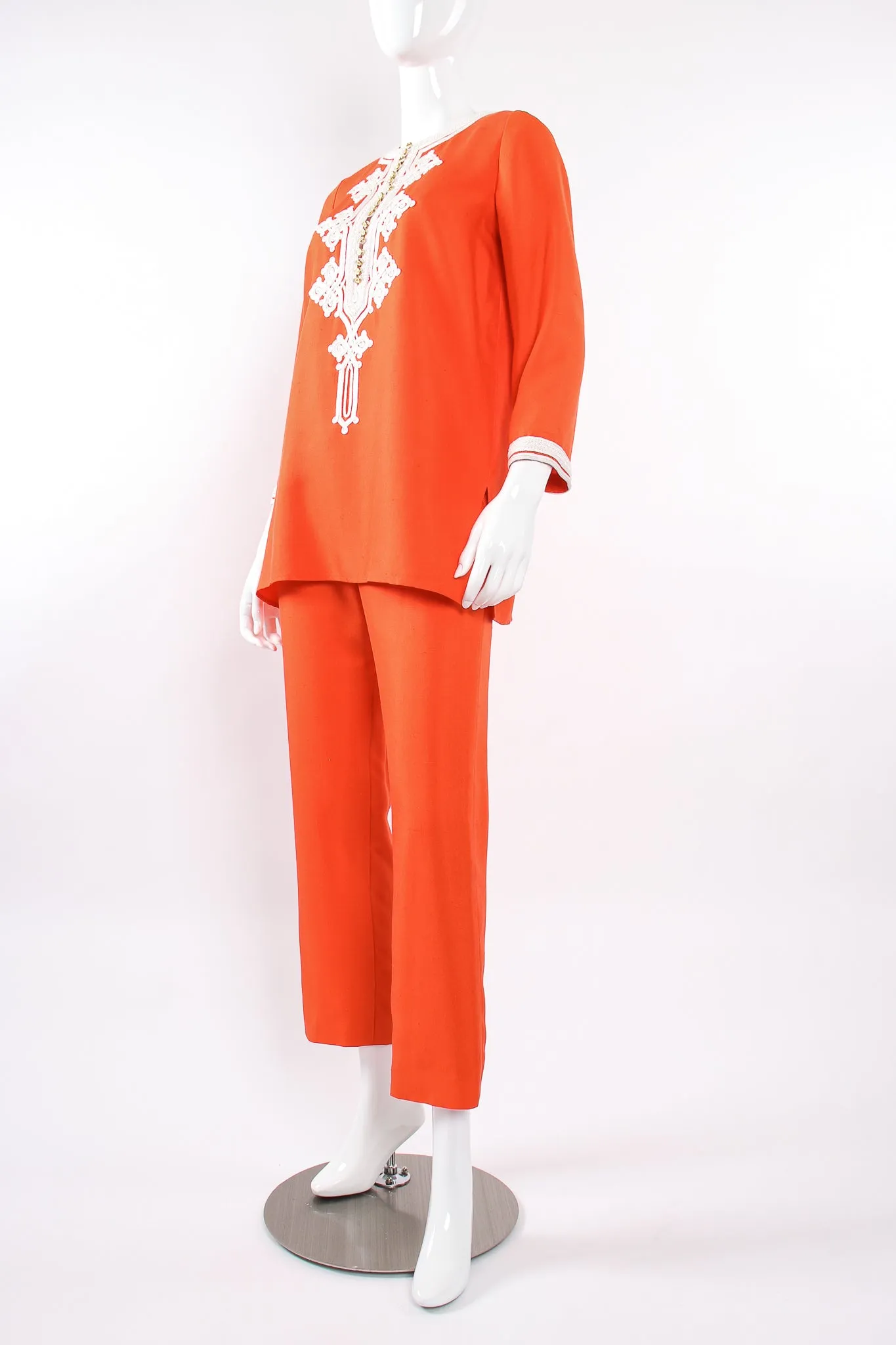 Silk Appliqué Tunic & Pant Set