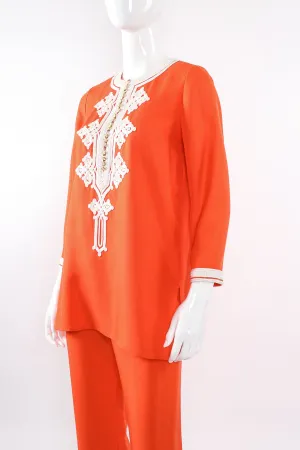 Silk Appliqué Tunic & Pant Set