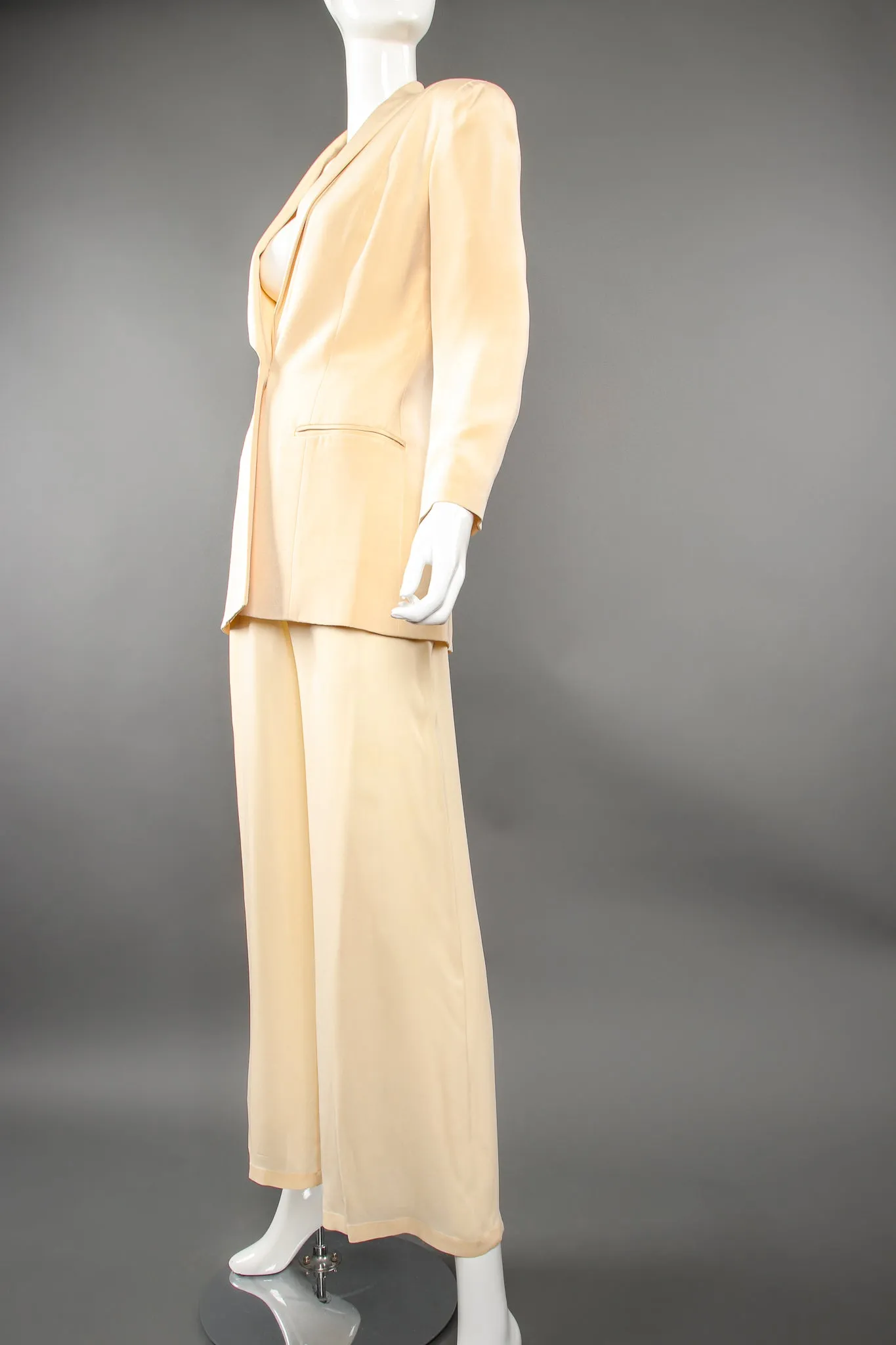 Silk Jacket & Chiffon Pant Suit Set