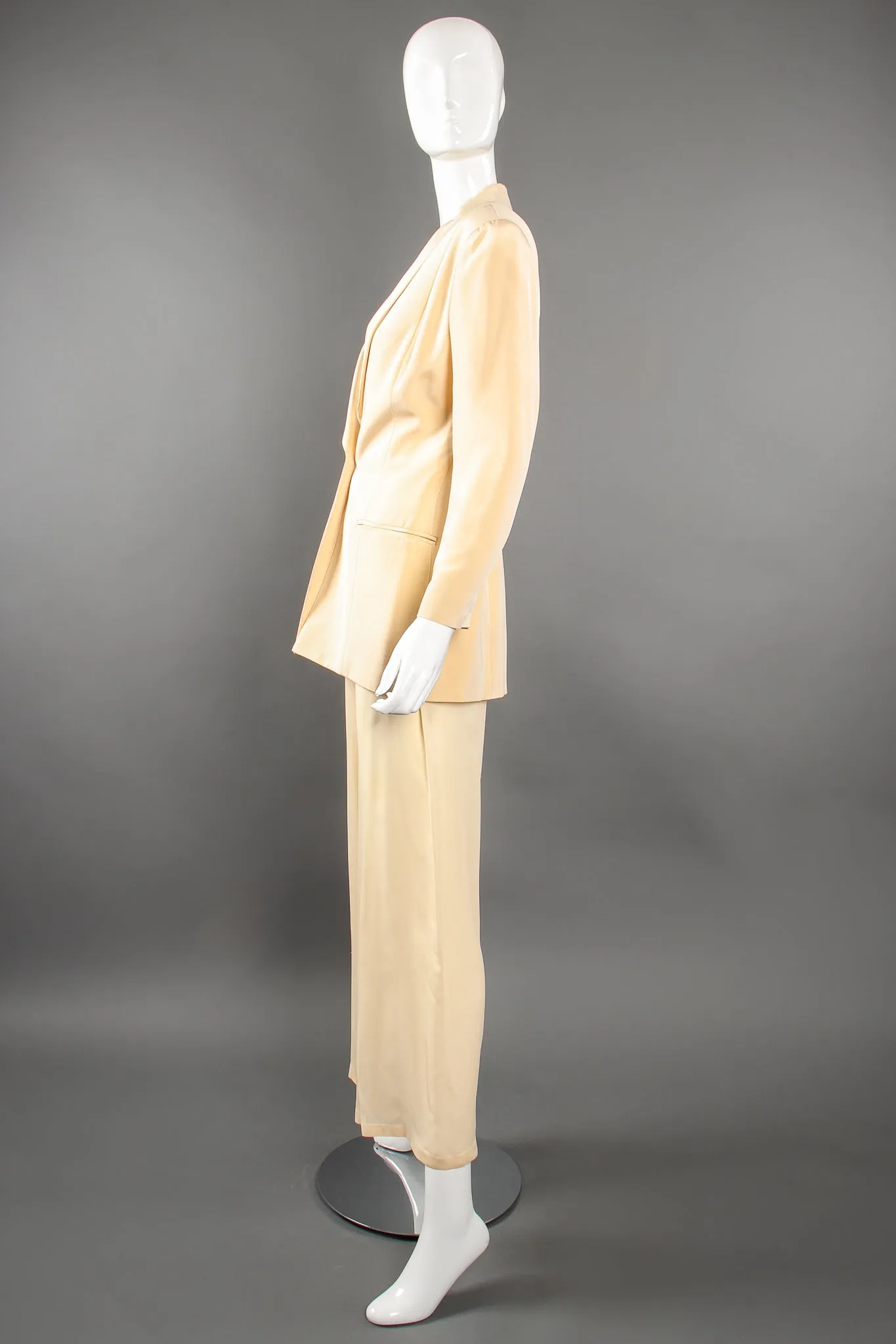 Silk Jacket & Chiffon Pant Suit Set