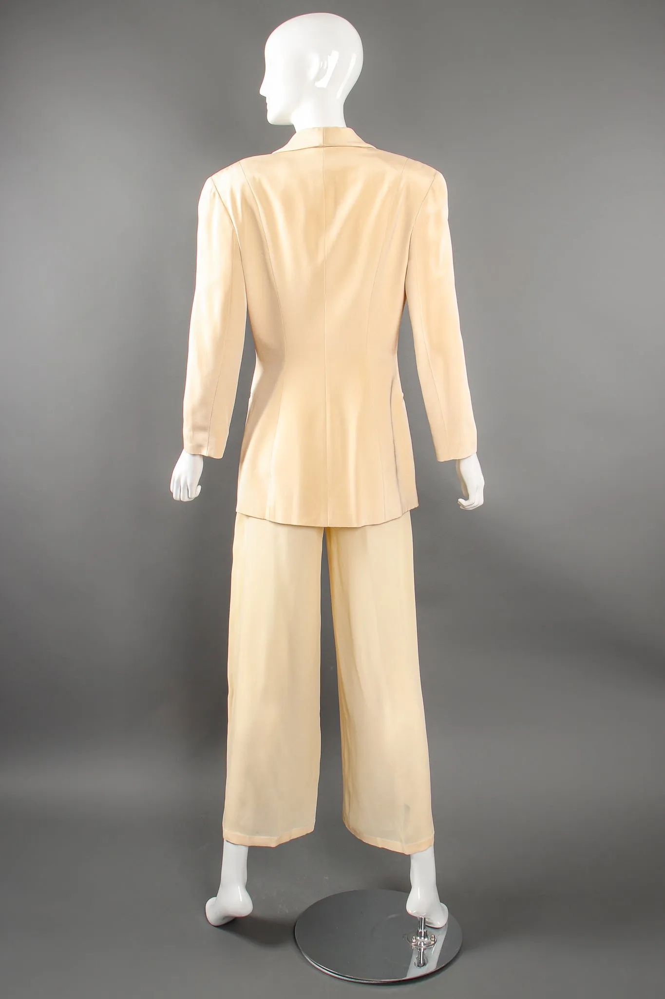Silk Jacket & Chiffon Pant Suit Set