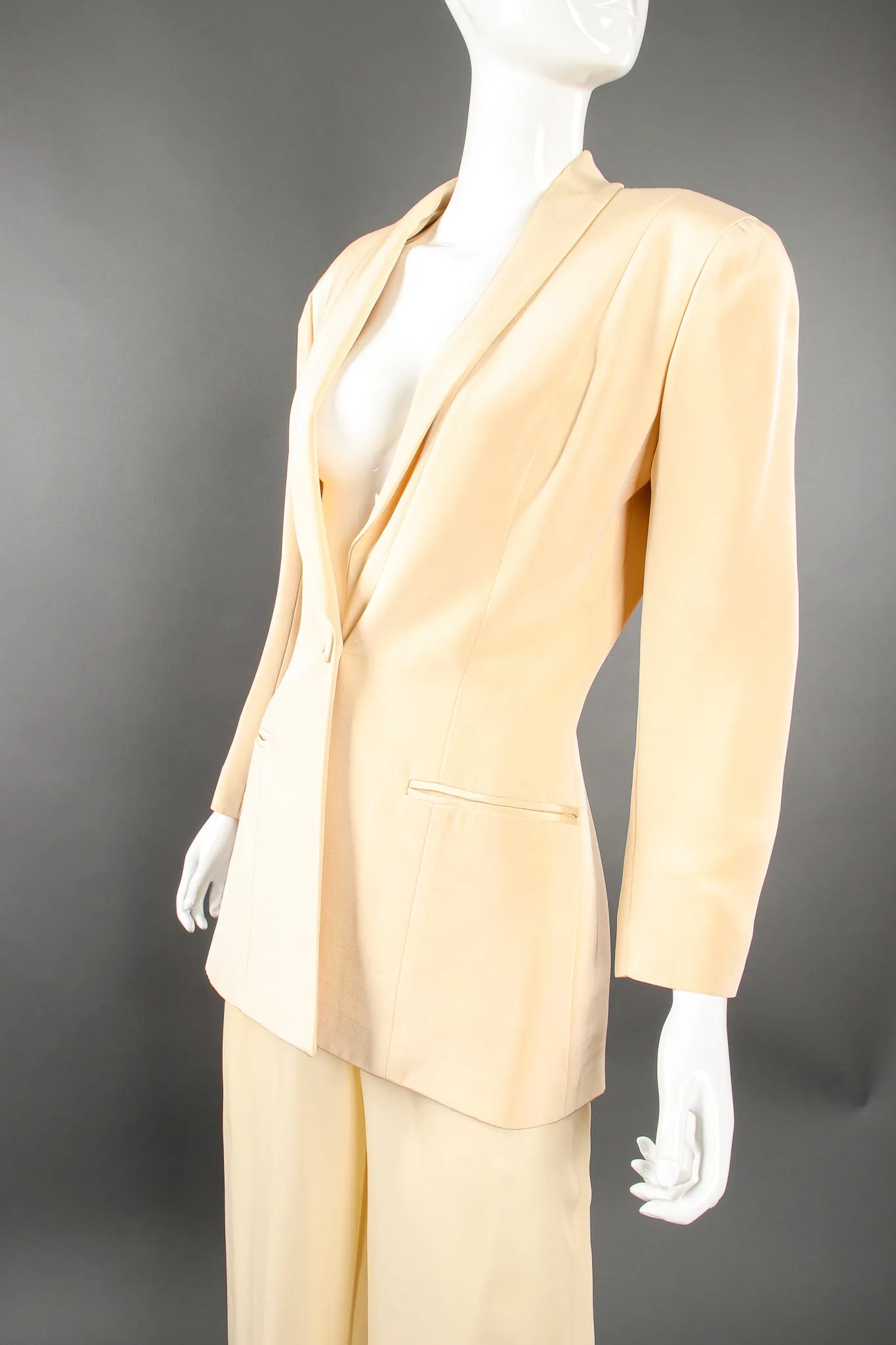 Silk Jacket & Chiffon Pant Suit Set