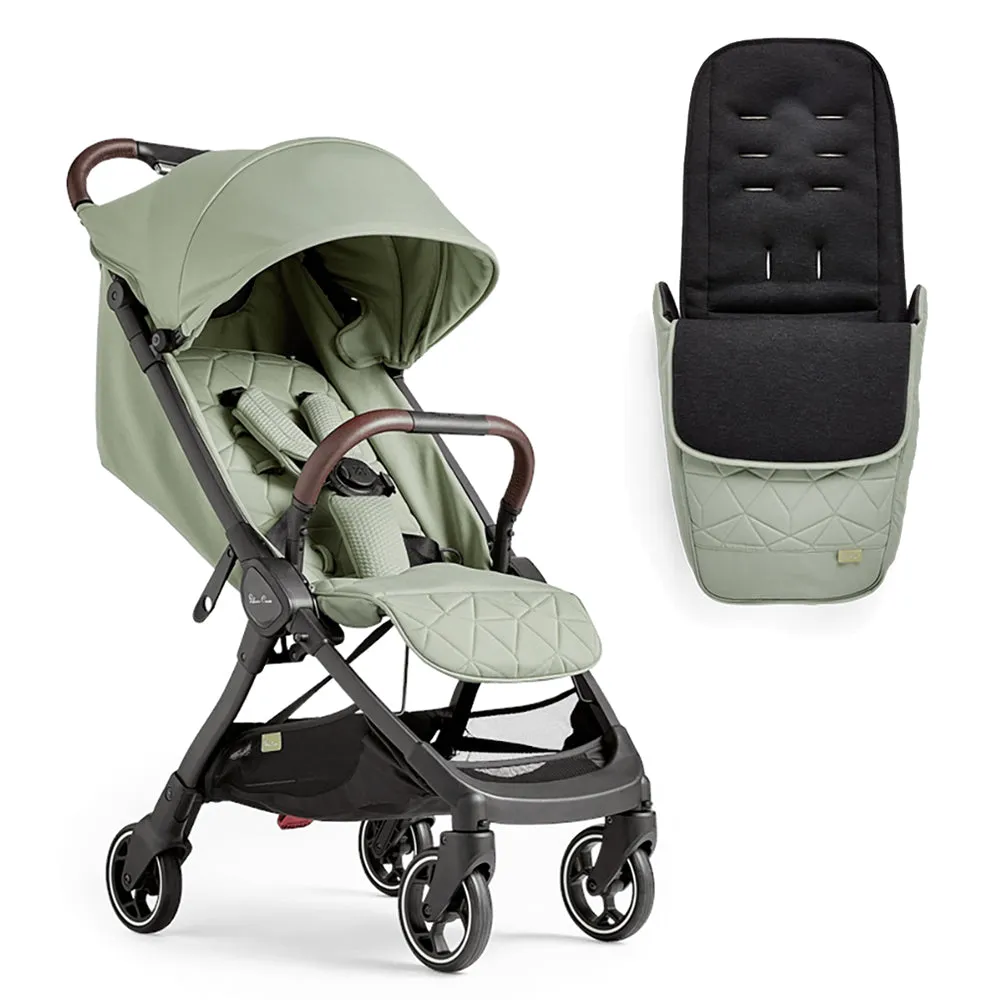 Silver Cross Clic Stroller with FREE Footmuff - Sage