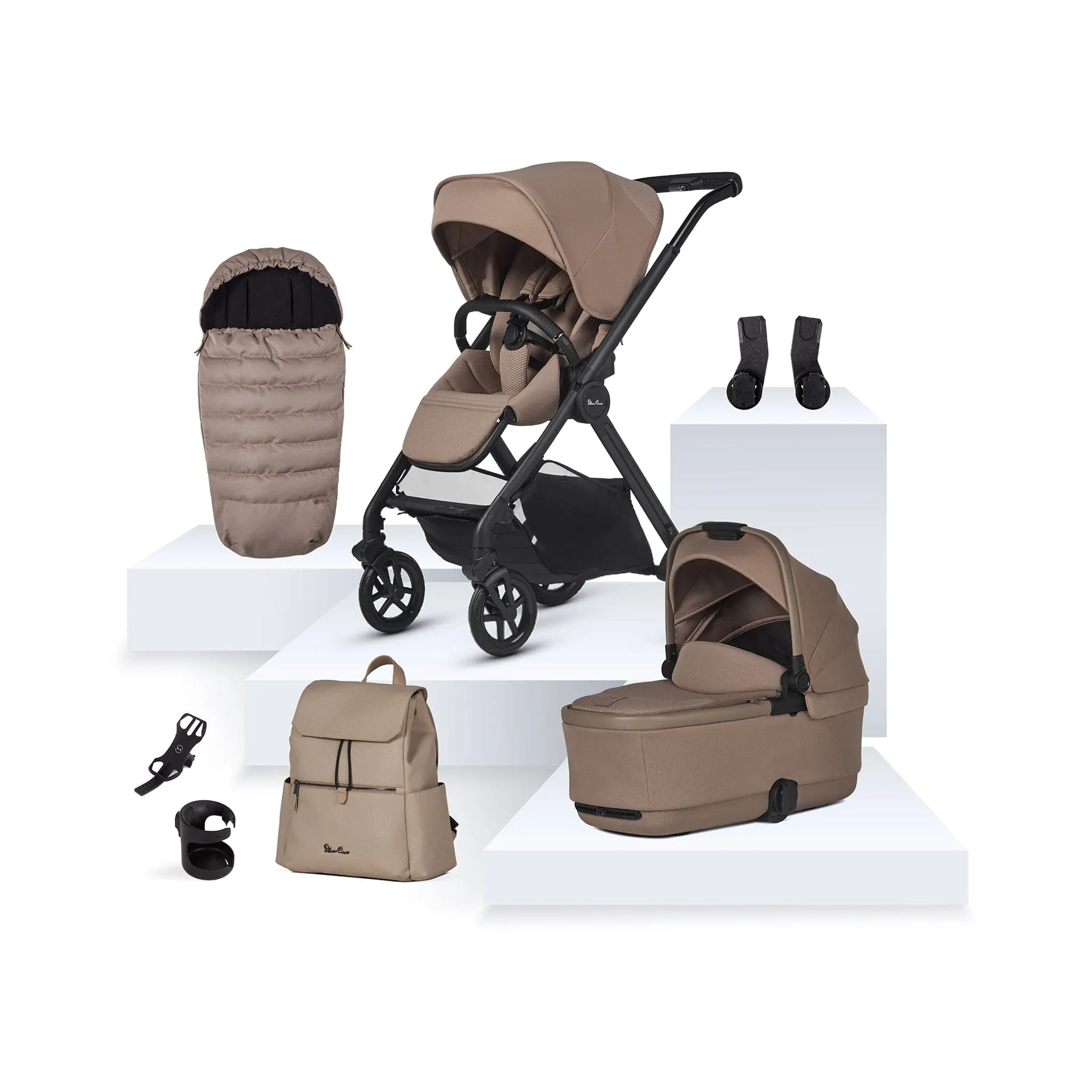Silver Cross Reef 2 with First Bed Carrycot and Accessory Box - Mocha