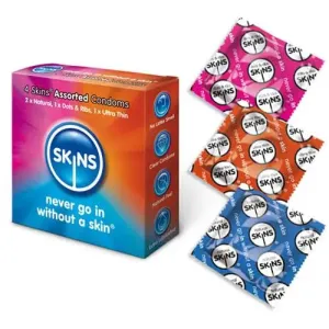 Skins Assorted Lubricated Premium 4 Pack Natural Condoms