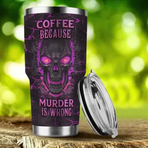 Skull Coffee - Personalized Name Tumbler 17 - Purple - Nvc97