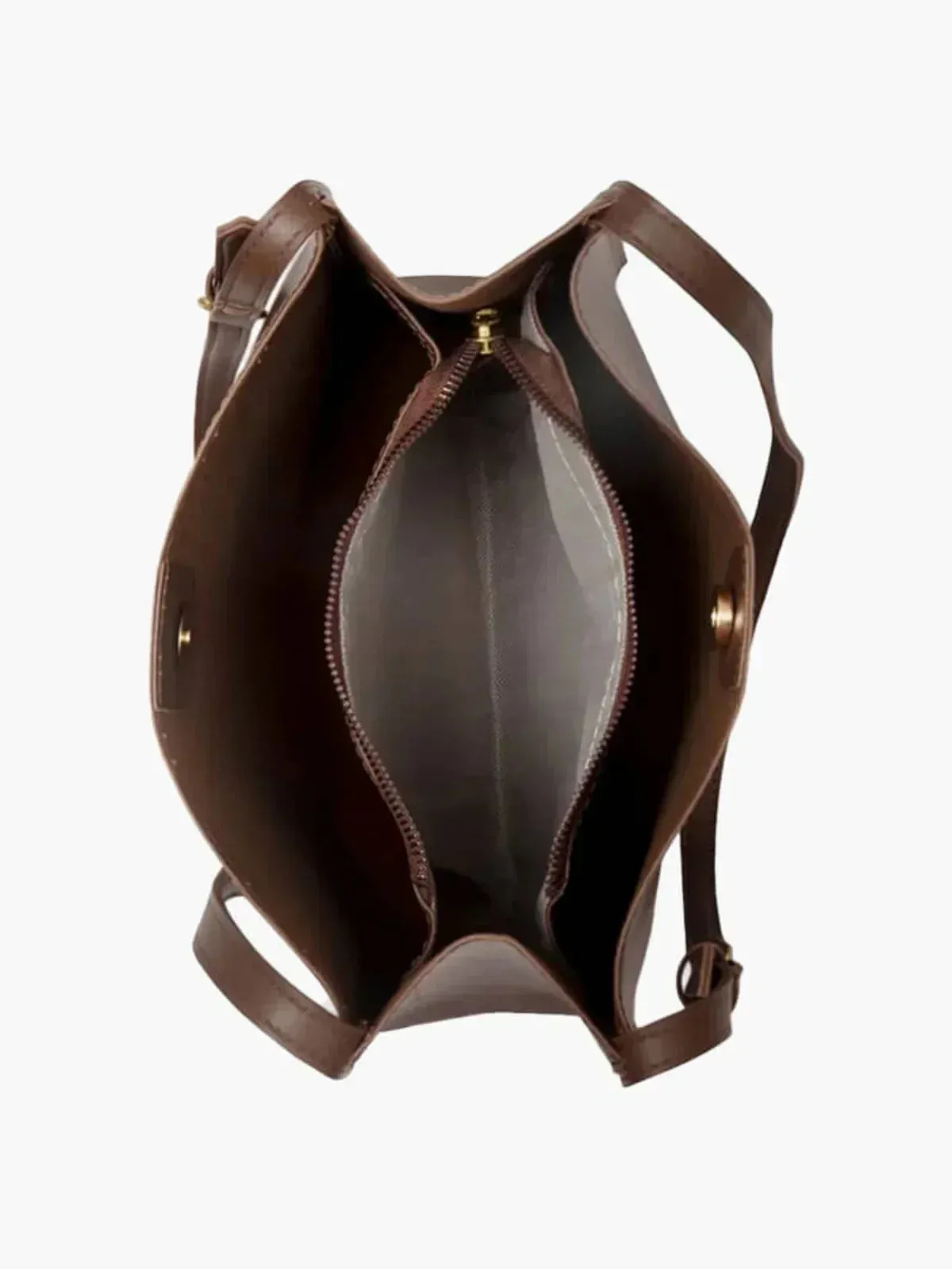 Sleek Faux Leather Bucket Shoulder Bag