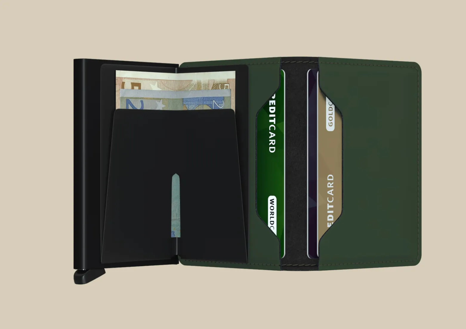 Slimwallet in Matte Green & Black