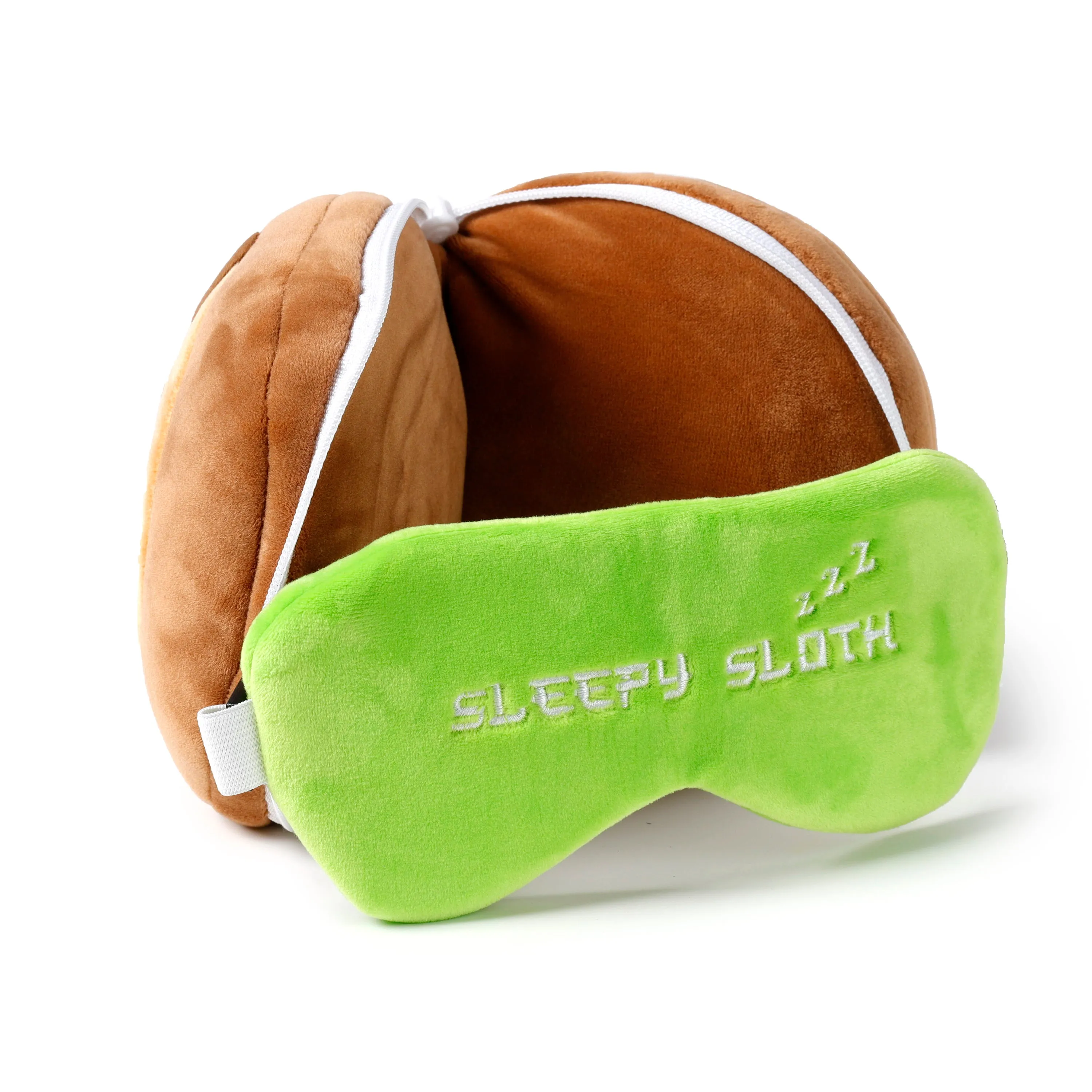 Sloth Relaxeazzz Plush Round Travel Pillow & Eye Mask Set