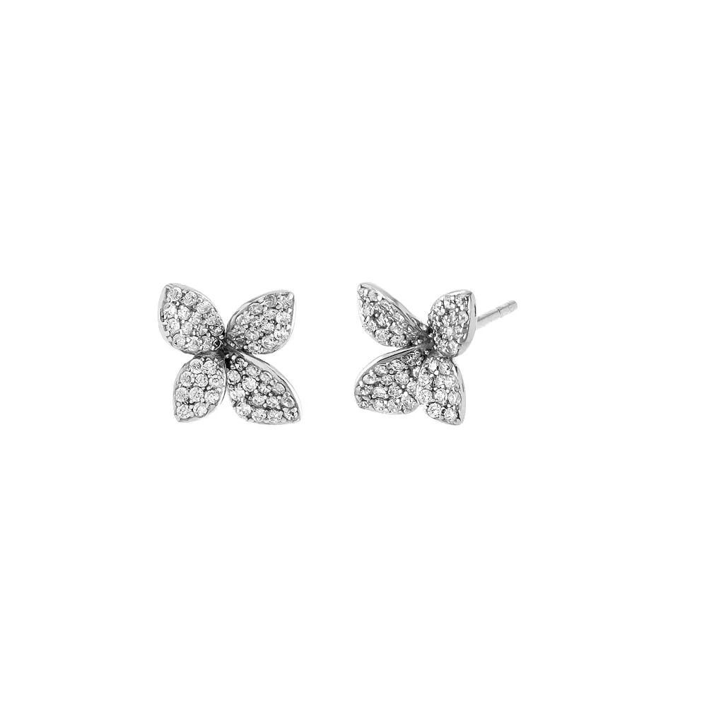 Small Pavé Fancy Flower Stud Earring